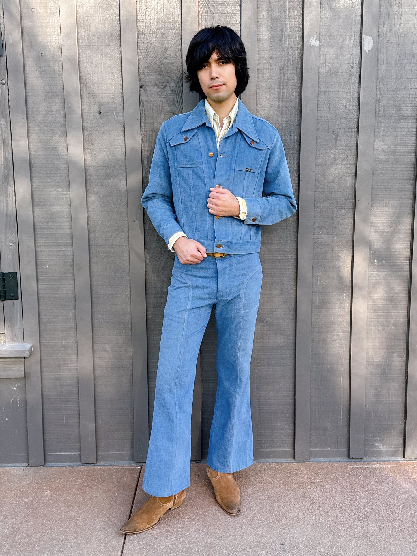 1970s Wrangler Denim Jacket + Flared Jeans Two-Piece Set