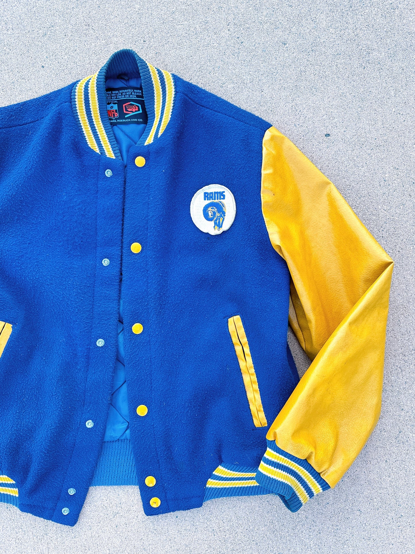 1970s Rams NFL Sears Navy & Yellow Varsity Jacket