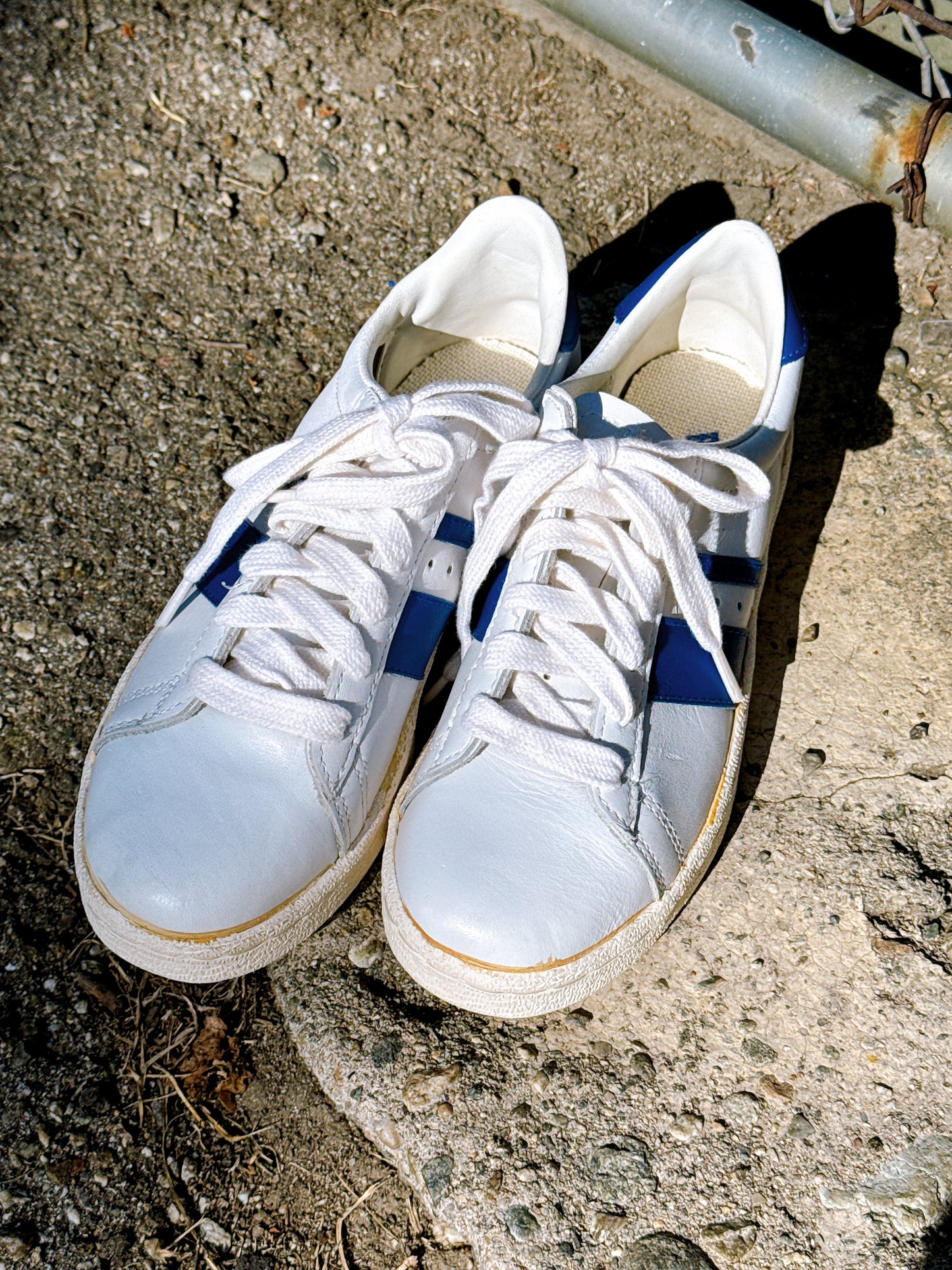 1970s Blue & White Leather Sneakers by Pro-Keds Size 5