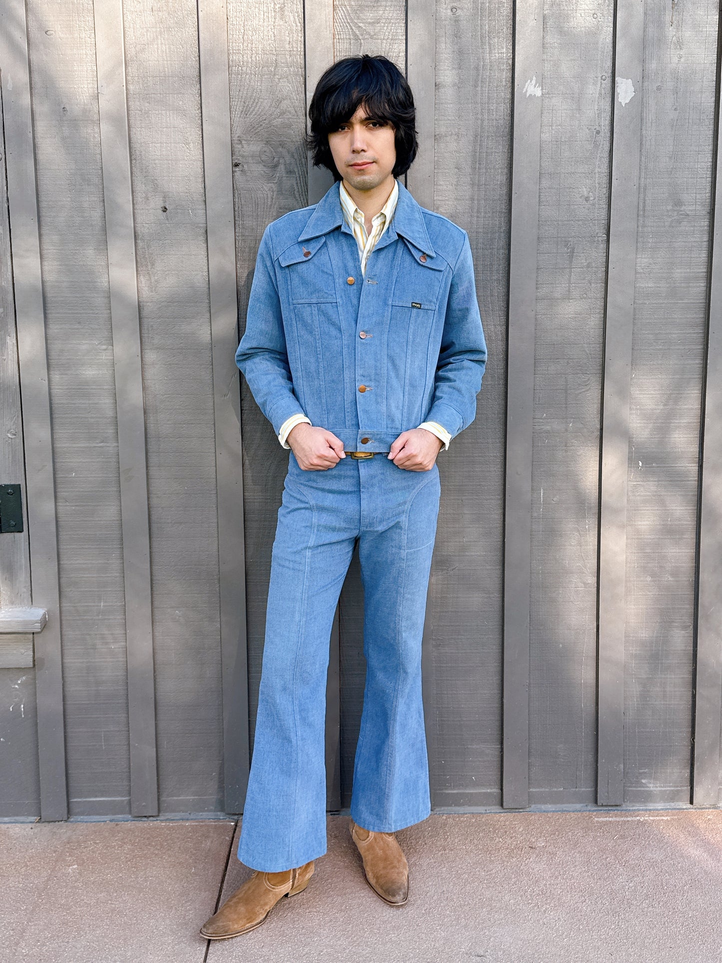 1970s Wrangler Denim Jacket + Flared Jeans Two-Piece Set