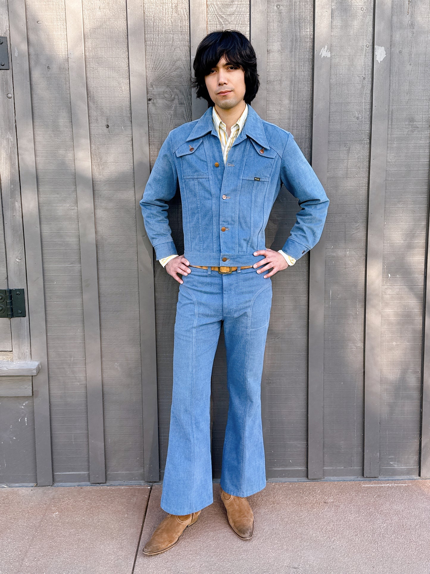 1970s Wrangler Denim Jacket + Flared Jeans Two-Piece Set
