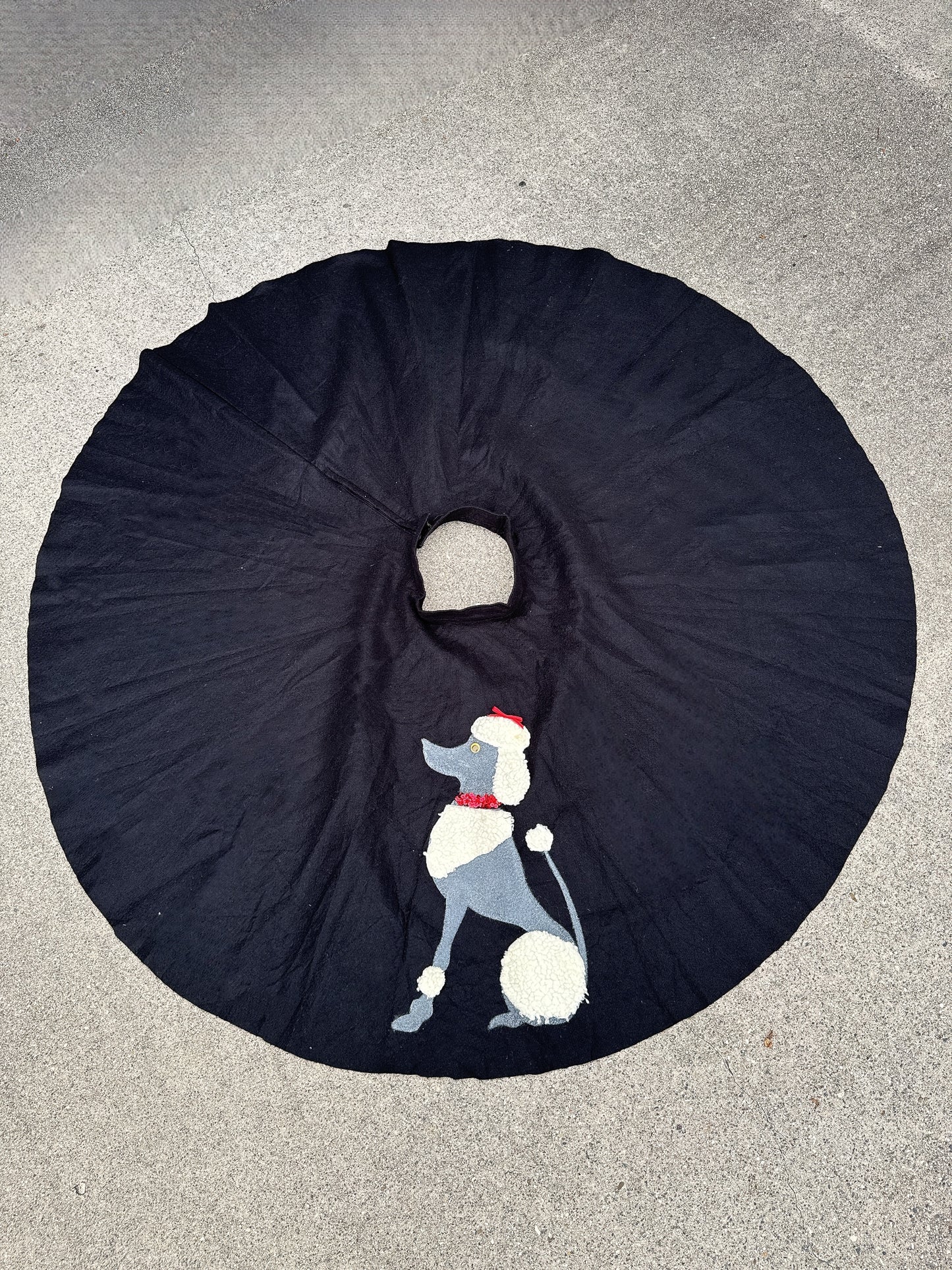 Vintage Black Felt Poodle Circle Skirt
