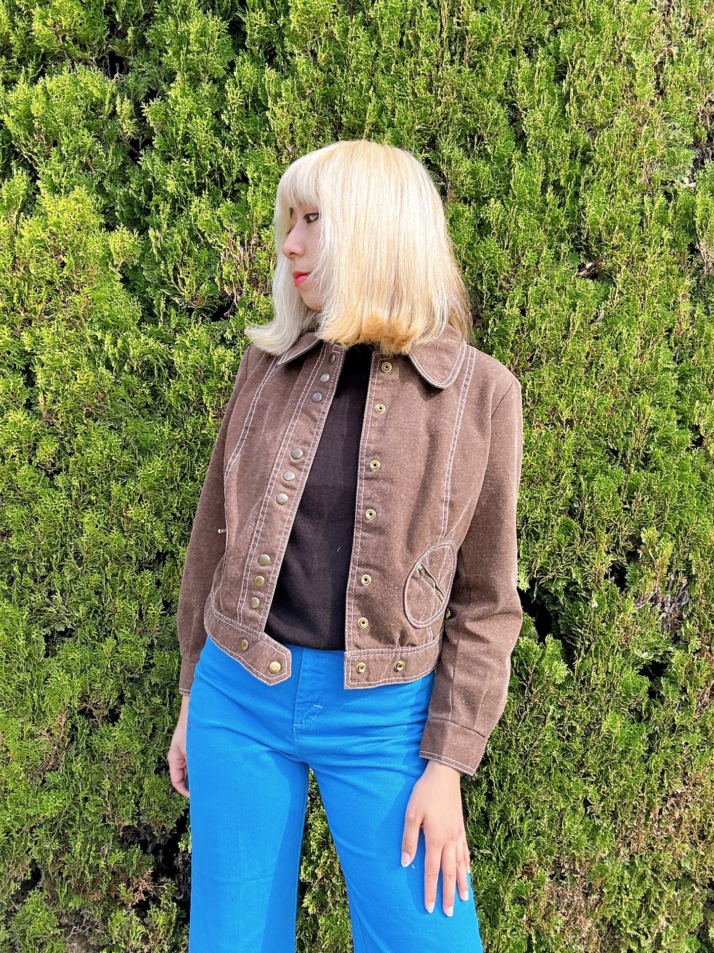 1970s Brown Brushed Denim Jacket