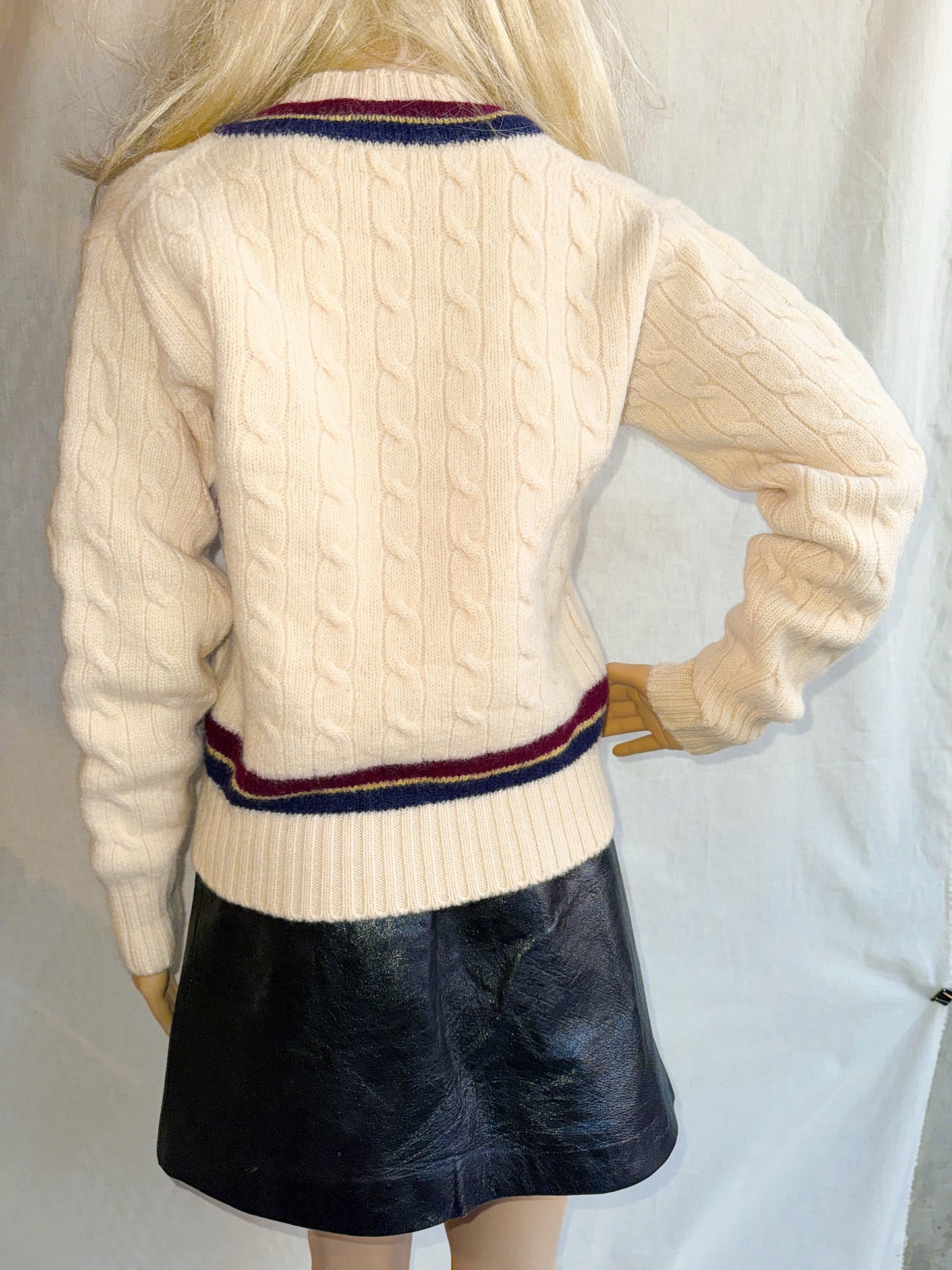 1980s Cable Knit V-Neck Sweater by Nordstrom