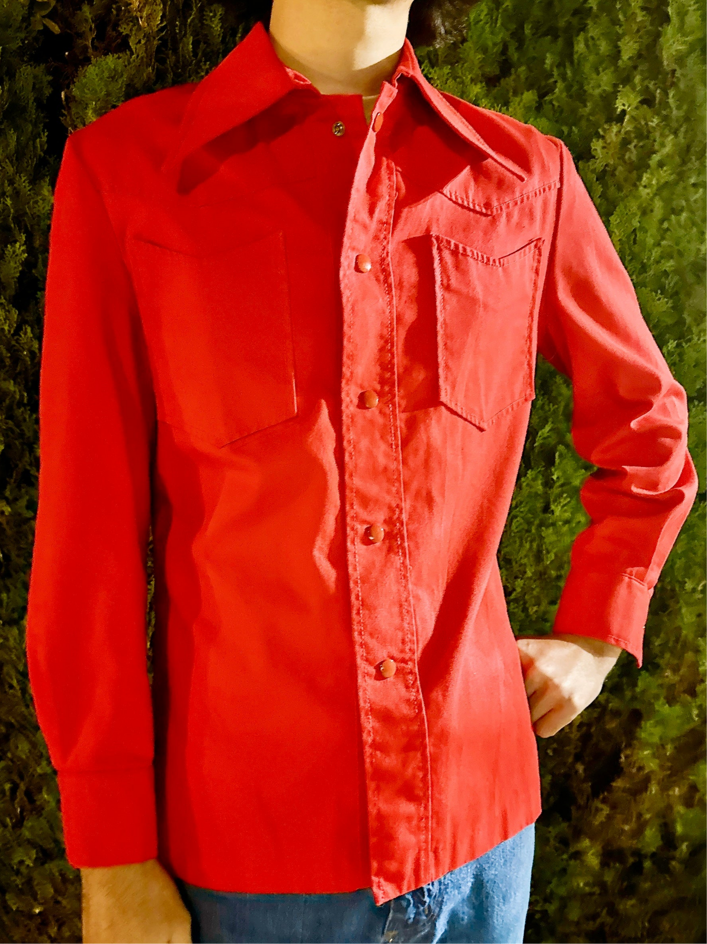 1970s Red Dagger Collar Canvas Jacket