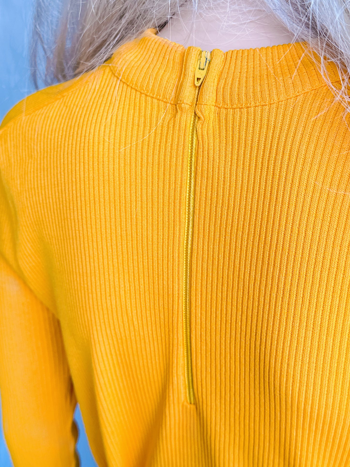 1970s Deadstock Mustard Rib Knit Top