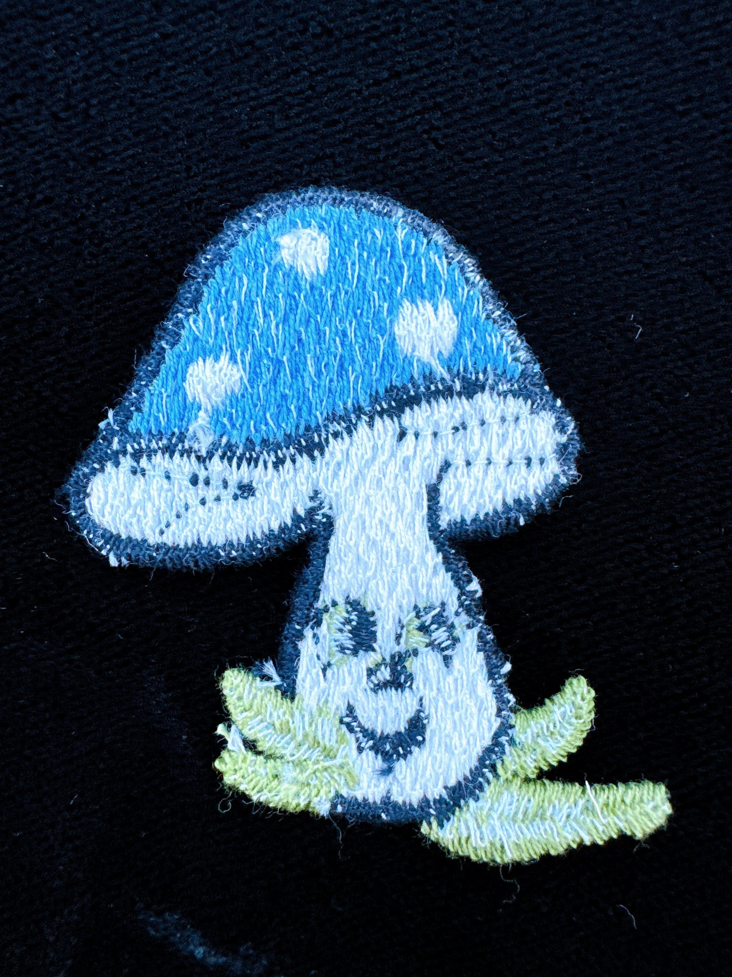 Smiling Stoner Mushroom Embroidered Patch