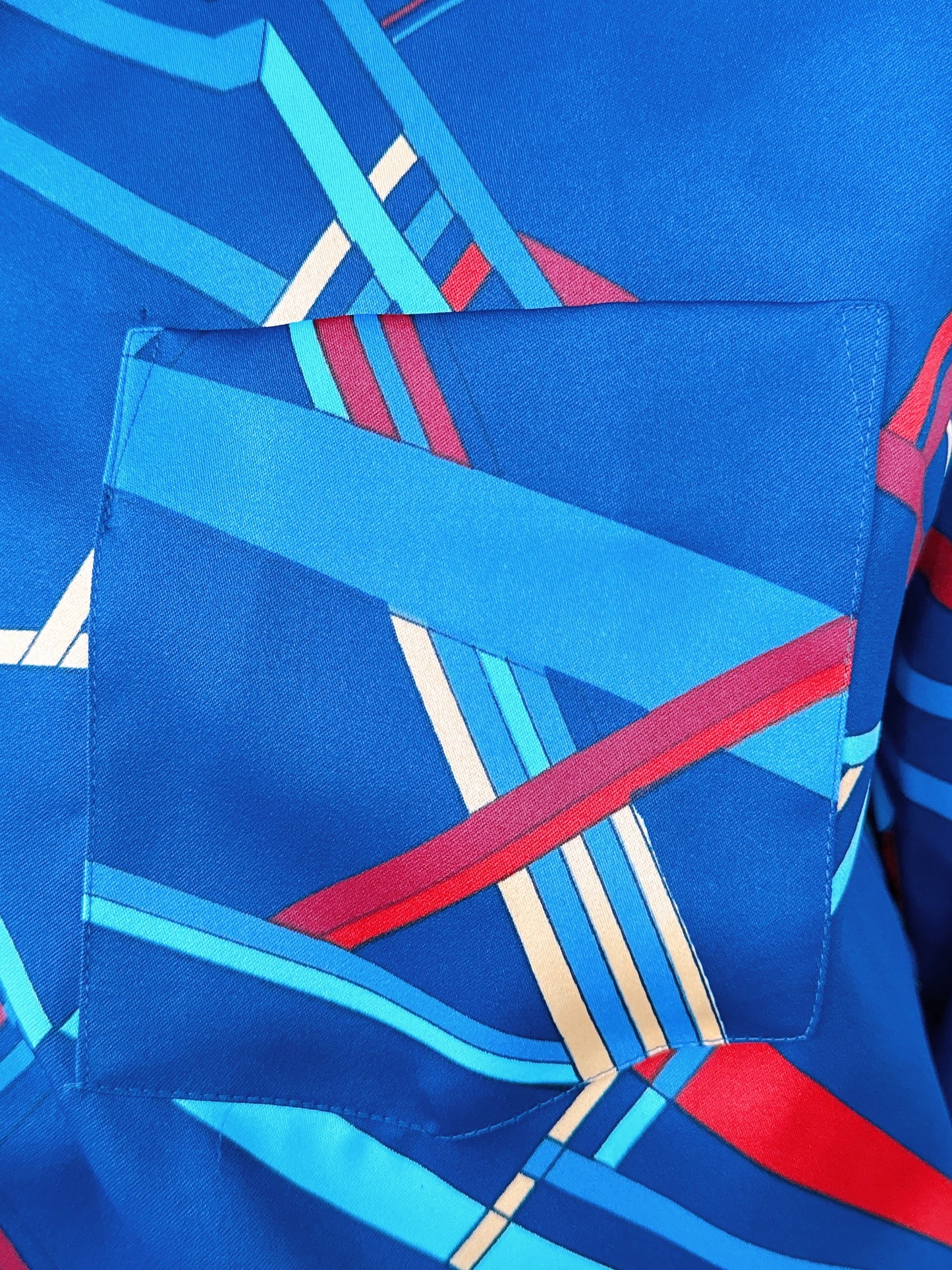 1970s Multicolored Geometric Print Disco Shirt