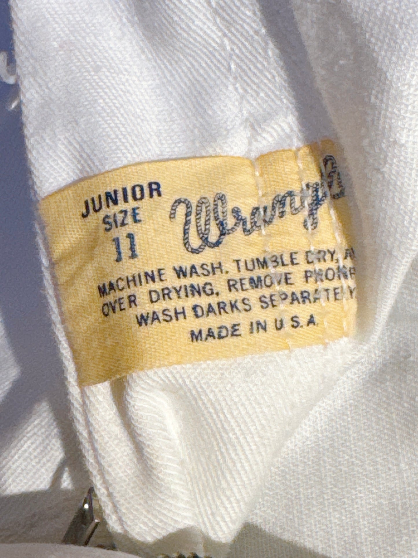 1970s White Bell Bottoms by Wrangler