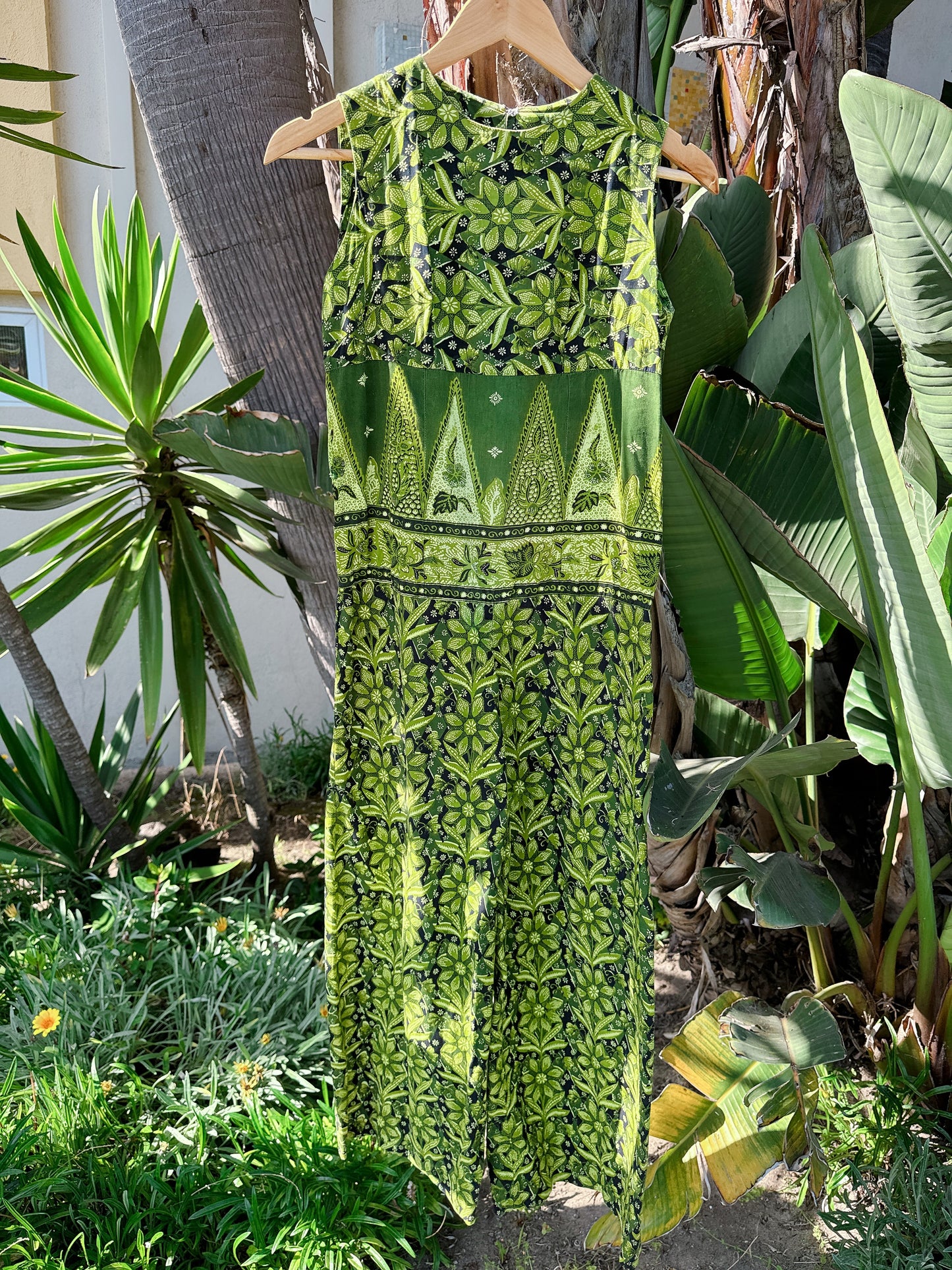 1960s Green Tiki Jumpsuit