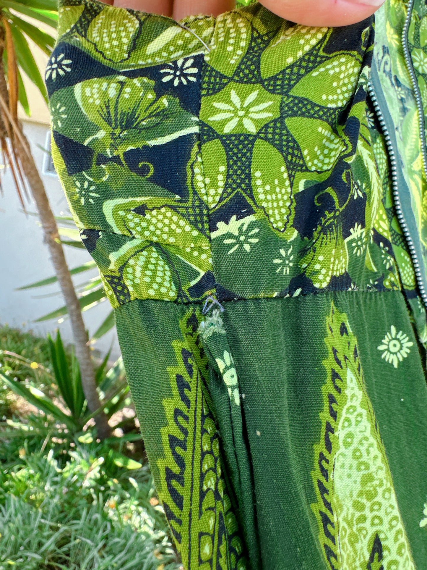 1960s Green Tiki Jumpsuit