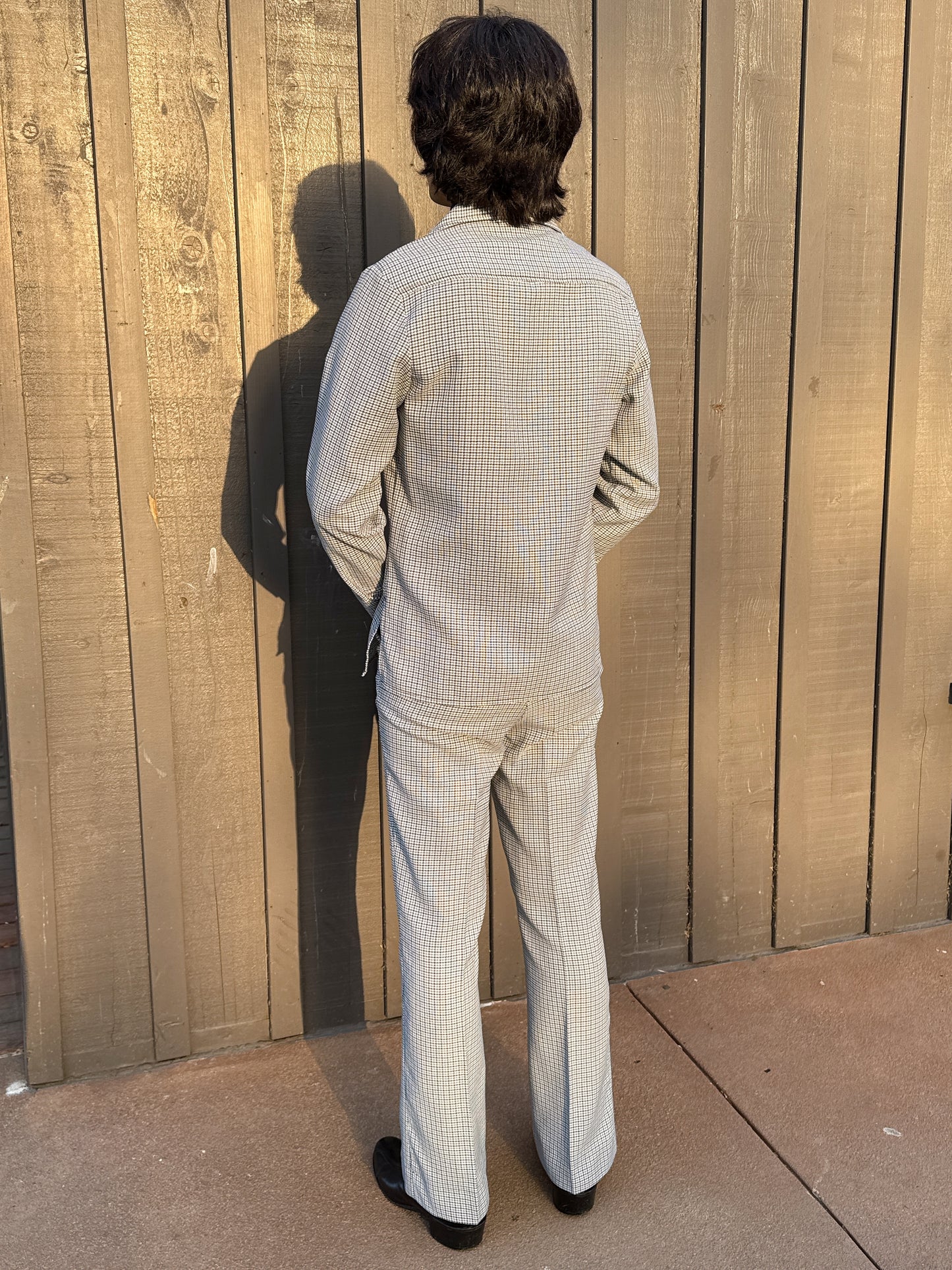 1970s Navy & Grey Houndstooth Leisure Set by JC Penney