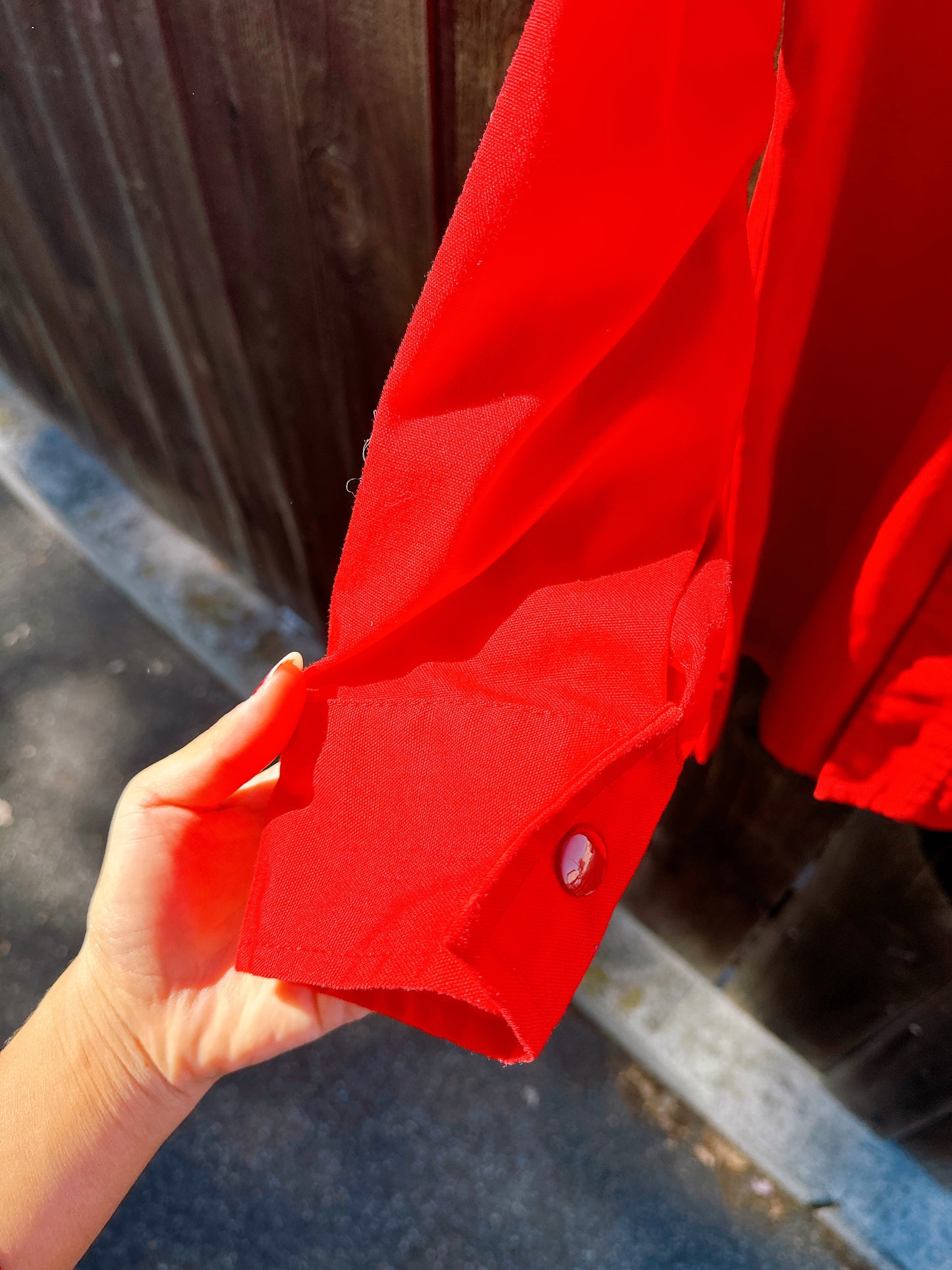 1970s Red Dagger Collar Canvas Jacket