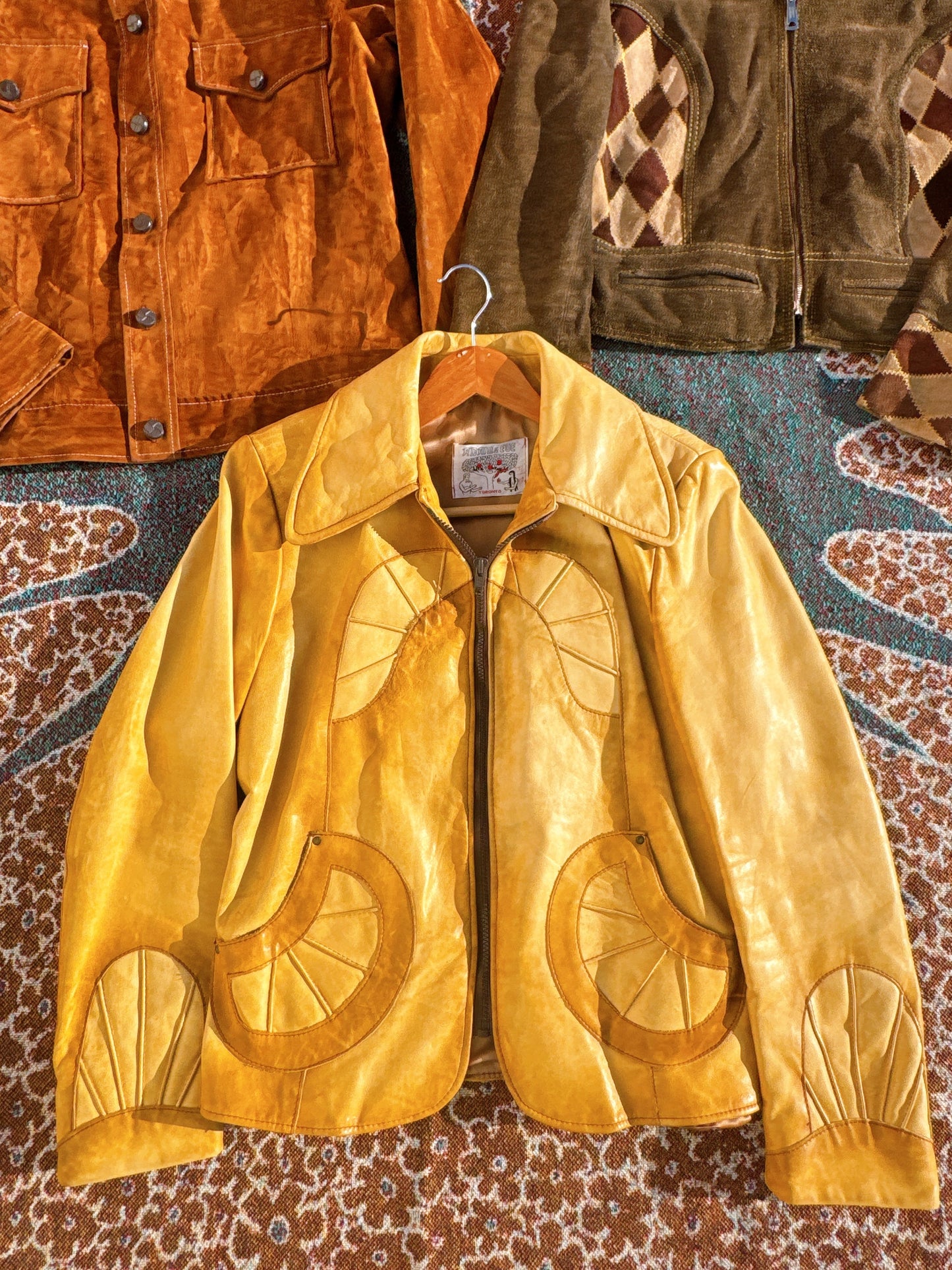 1970s Yellow Adam & Eve Leather Jacket