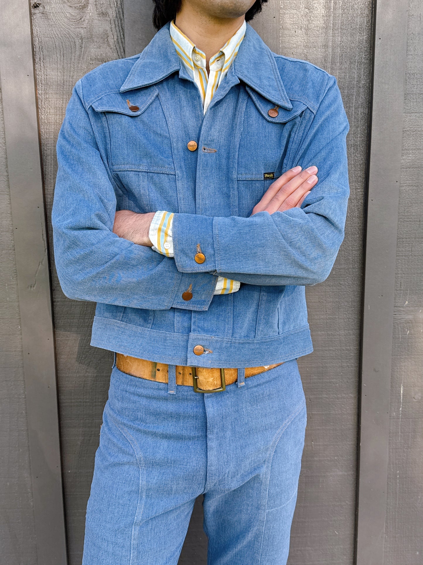 1970s Wrangler Denim Jacket + Flared Jeans Two-Piece Set
