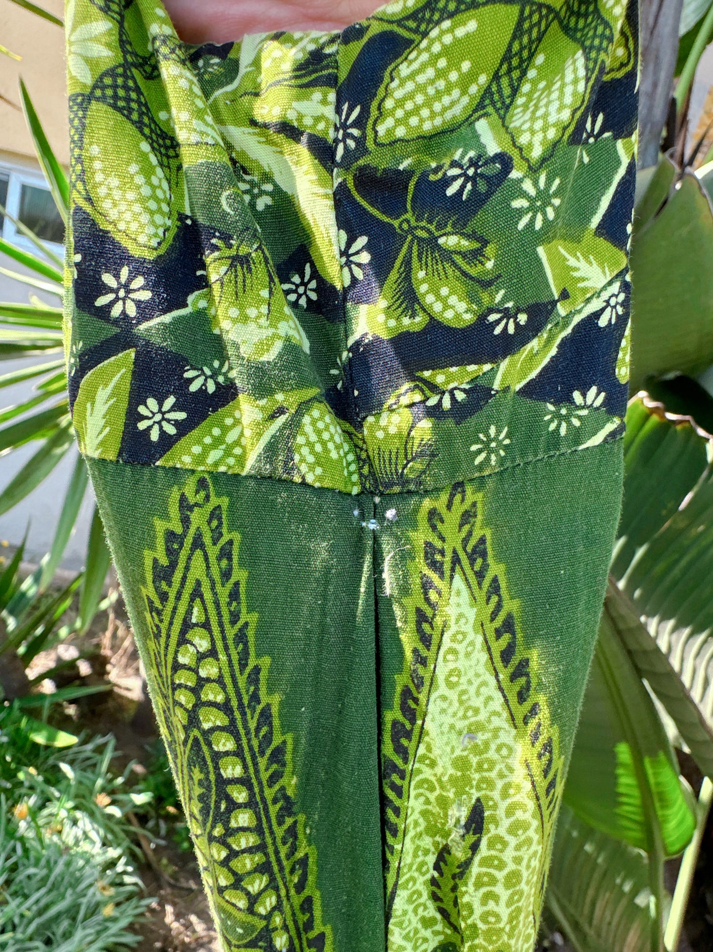1960s Green Tiki Jumpsuit