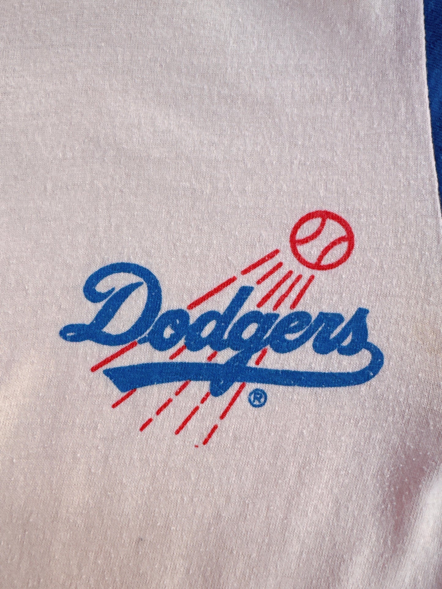 1970s 1980s Dodgers Blue & White Baseball Tee