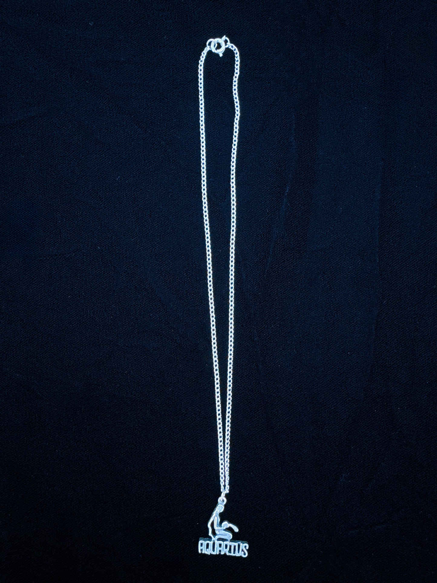 1970s Deadstock Aquarius Astrology Zodiac Necklace