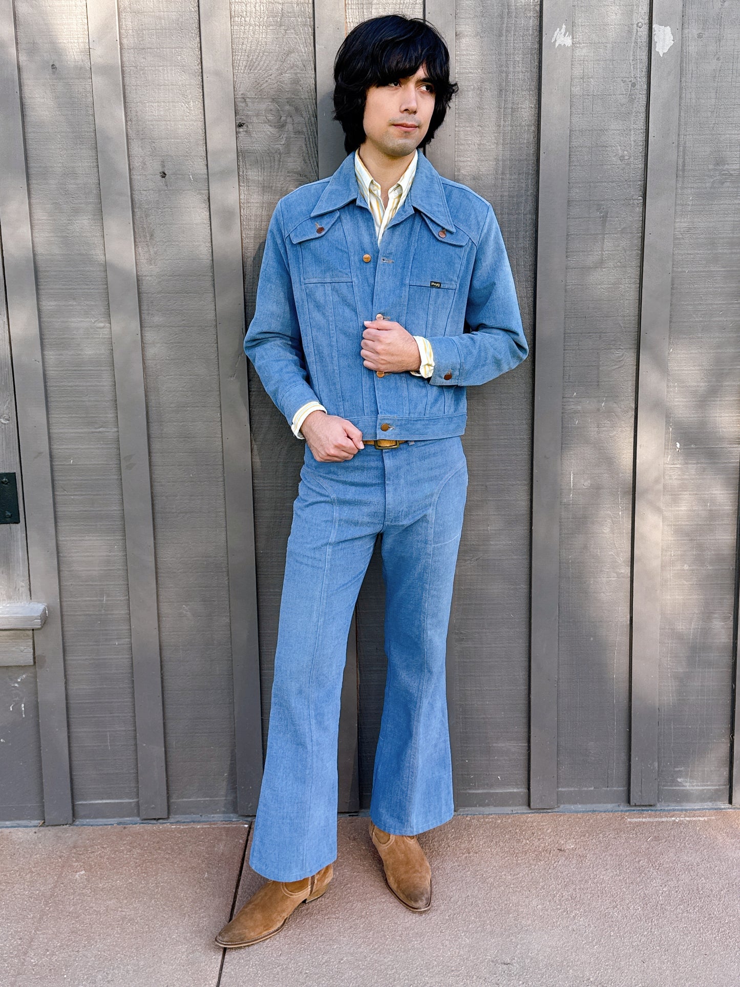 1970s Wrangler Denim Jacket + Flared Jeans Two-Piece Set