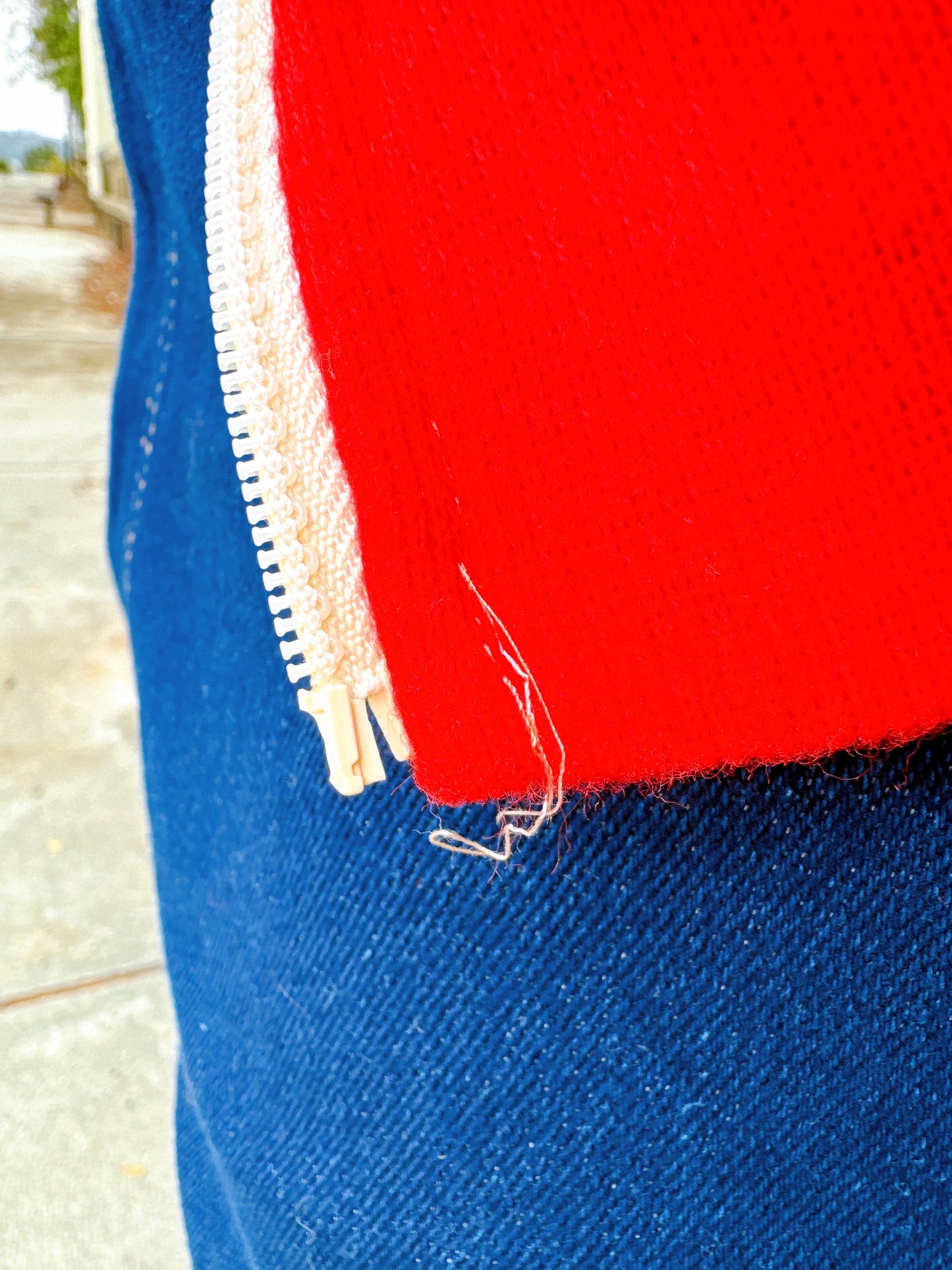 1980s Red & White Stripe Soft Knit Tracksuit Zip-Up Jacket