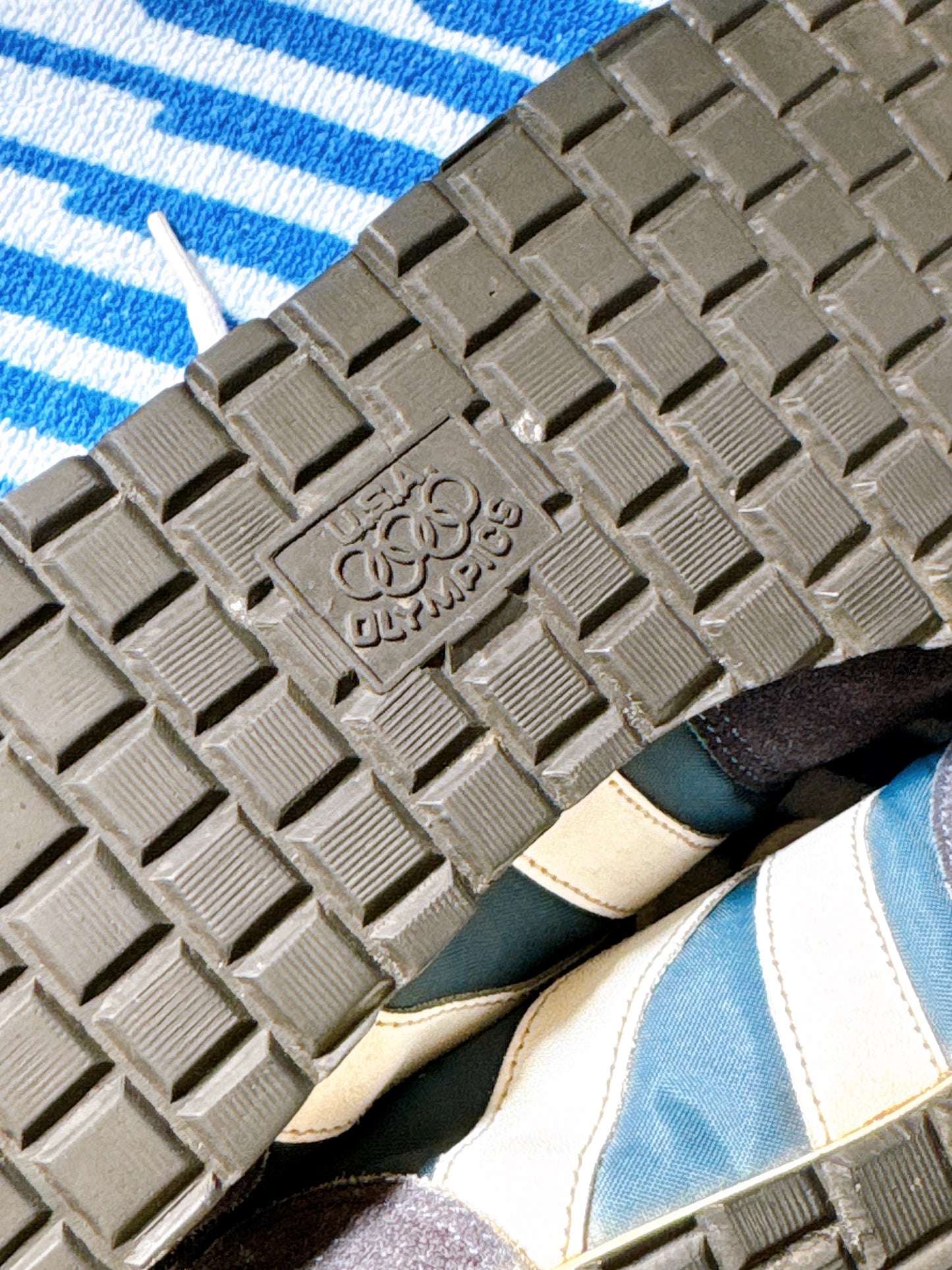 1980s USA Olympics JC Penney Blue and White Suede Jogging Shoes