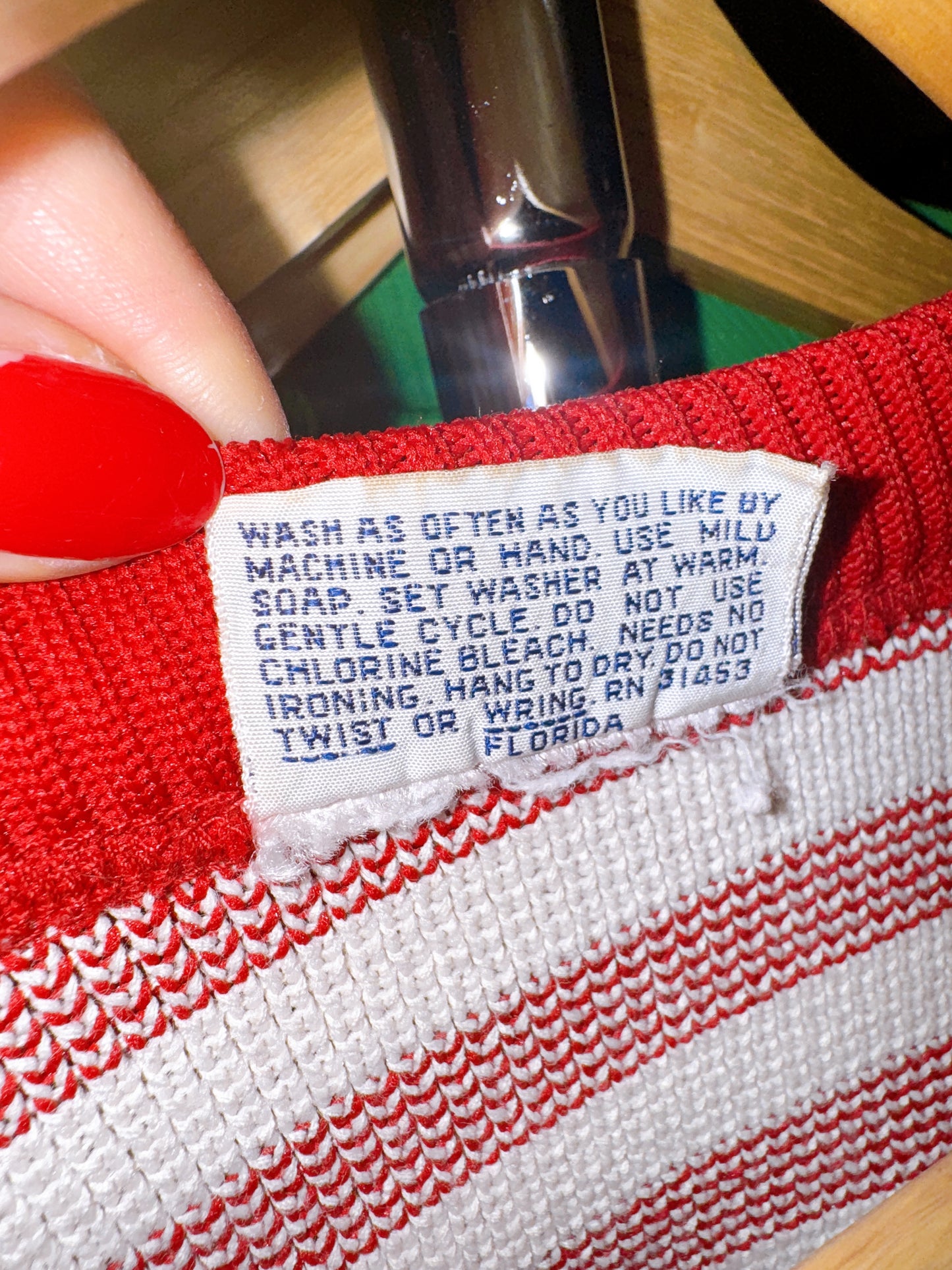 1970s Red & White Striped Cardigan