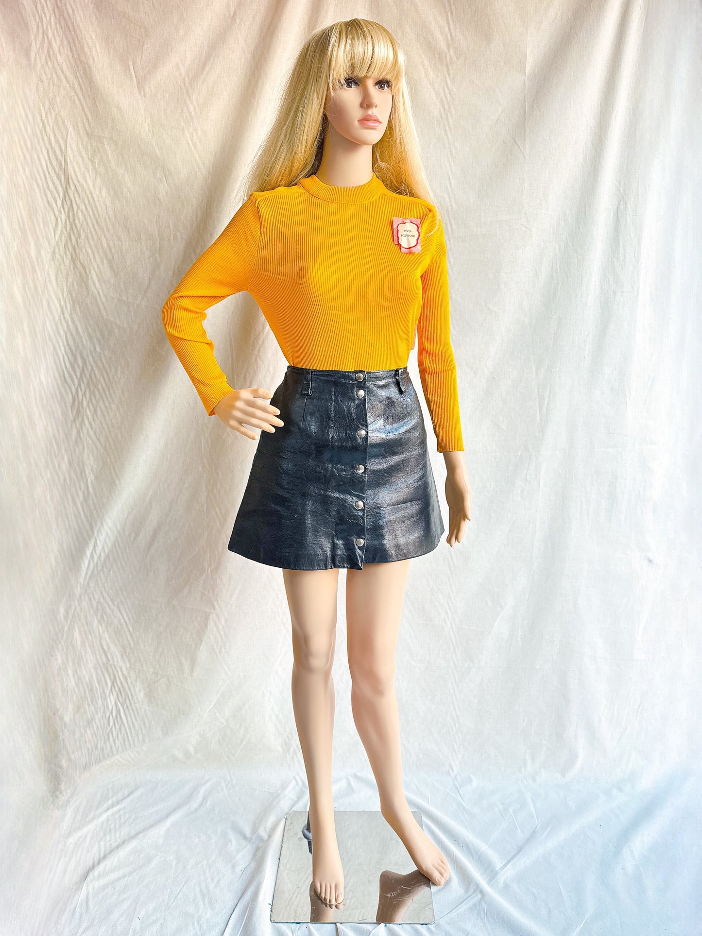 1970s Deadstock Mustard Rib Knit Top
