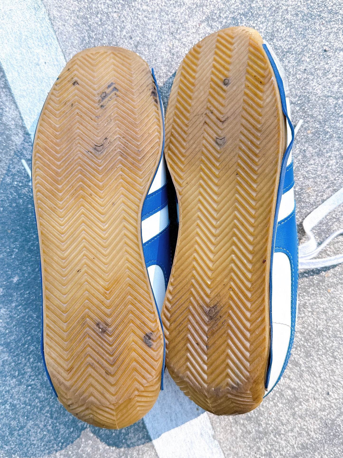 1970s Leather Navy & White Sneakers by Sears Size 8