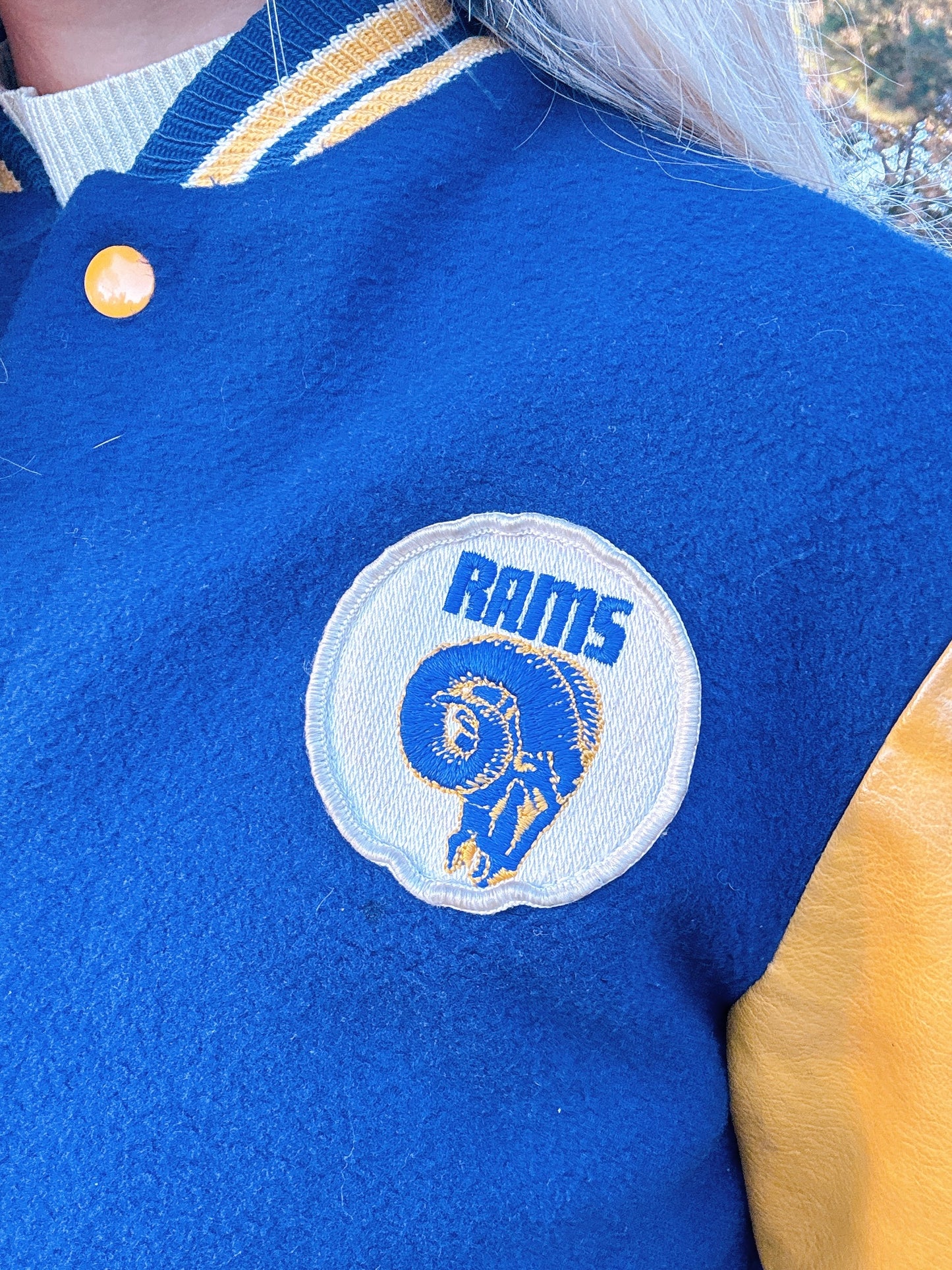 1970s Rams NFL Sears Navy & Yellow Varsity Jacket