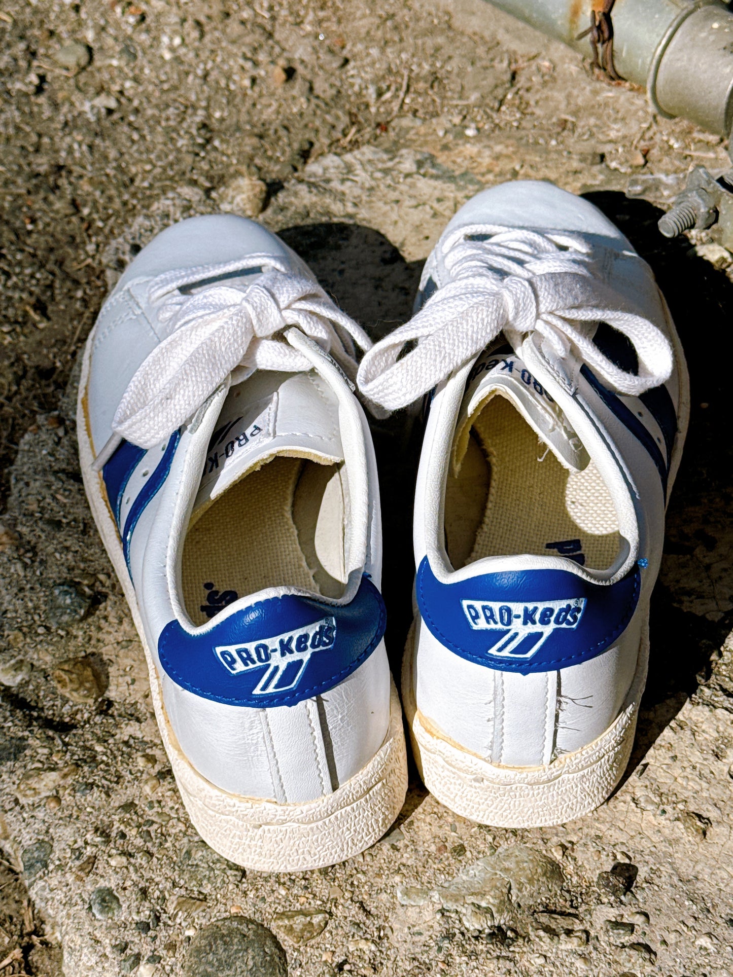 1970s Blue & White Leather Sneakers by Pro-Keds Size 5