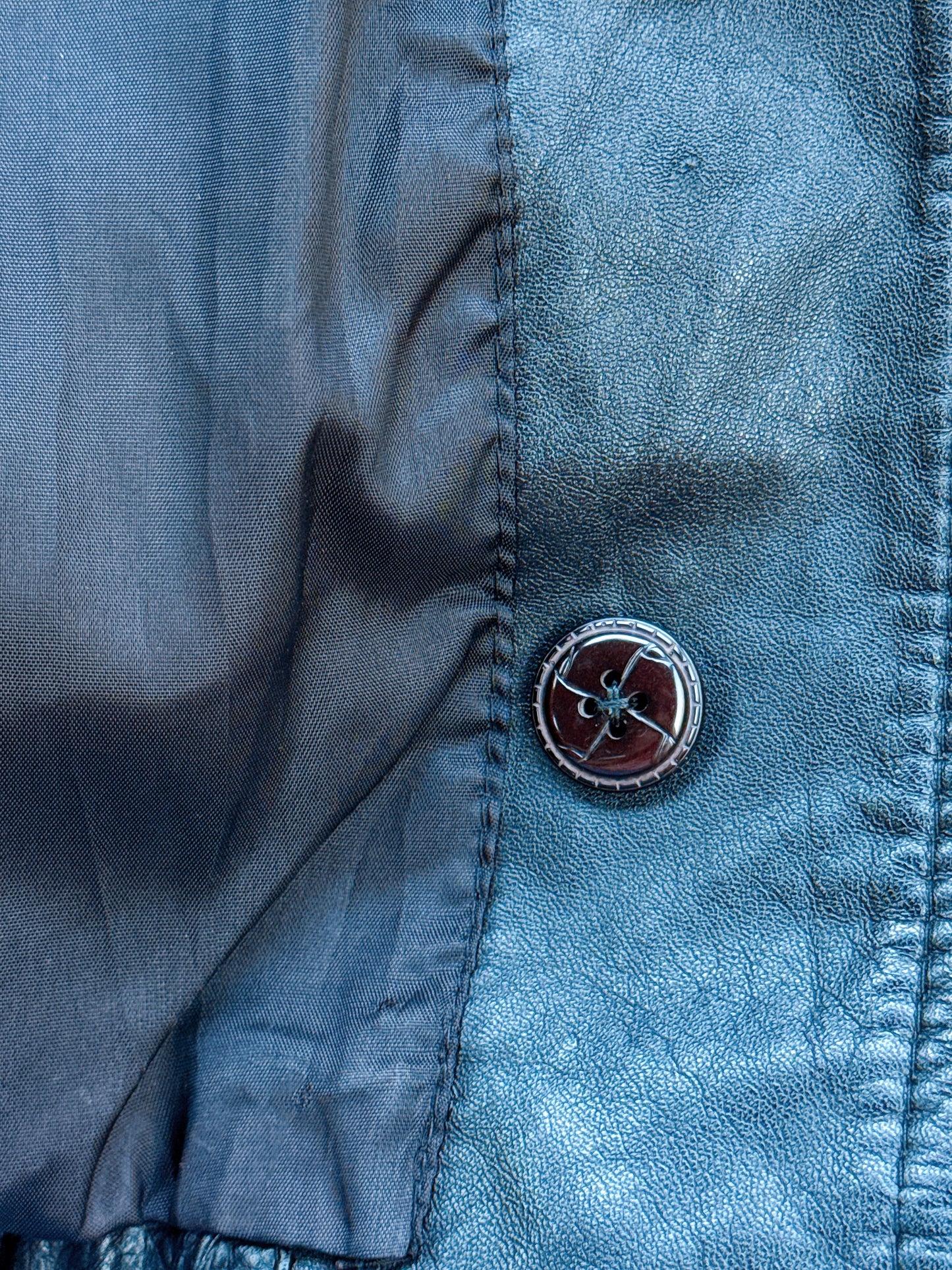 1970s Black Leather Blazer Jacket by The Tannery Montgomery Ward