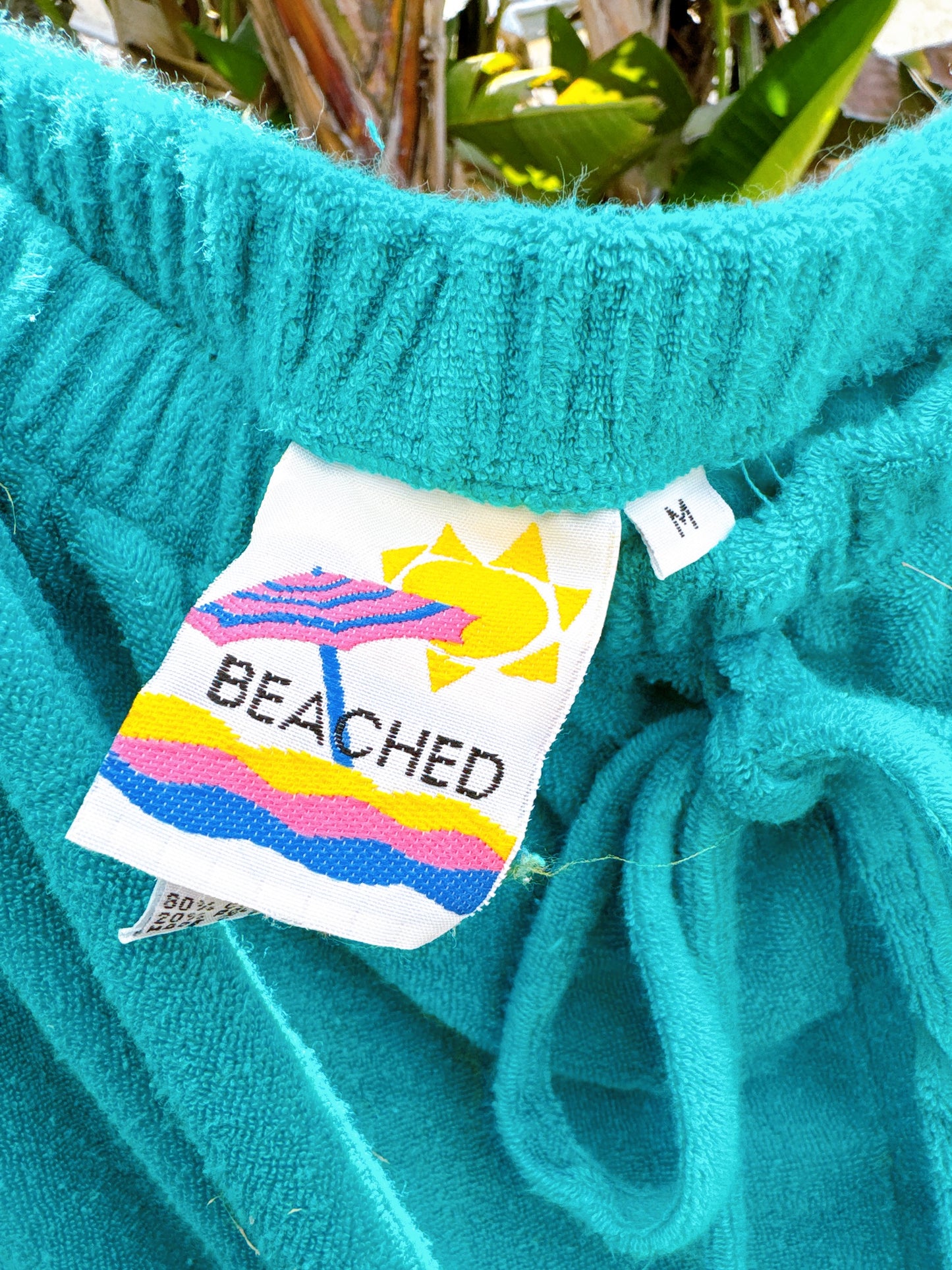1980s Teal Towel Terry Cloth Romper