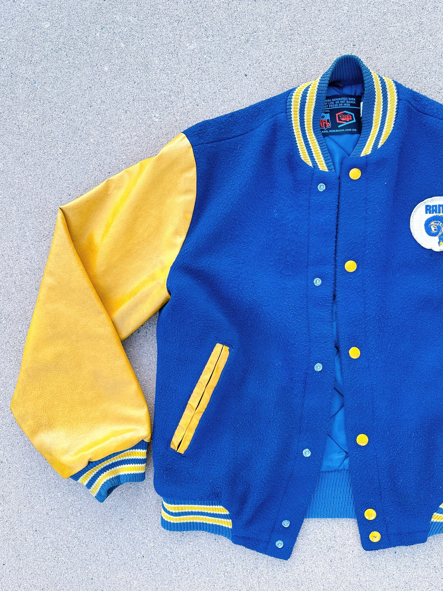 1970s Rams NFL Sears Navy & Yellow Varsity Jacket