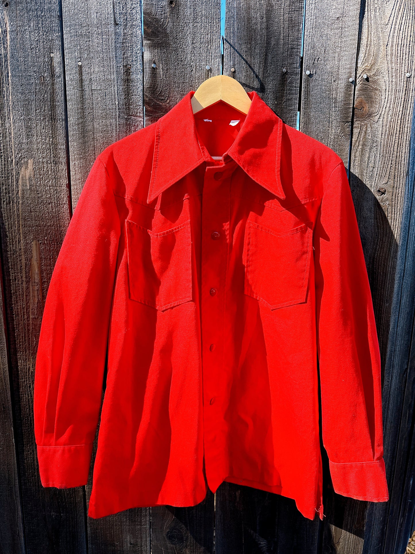 1970s Red Dagger Collar Canvas Jacket