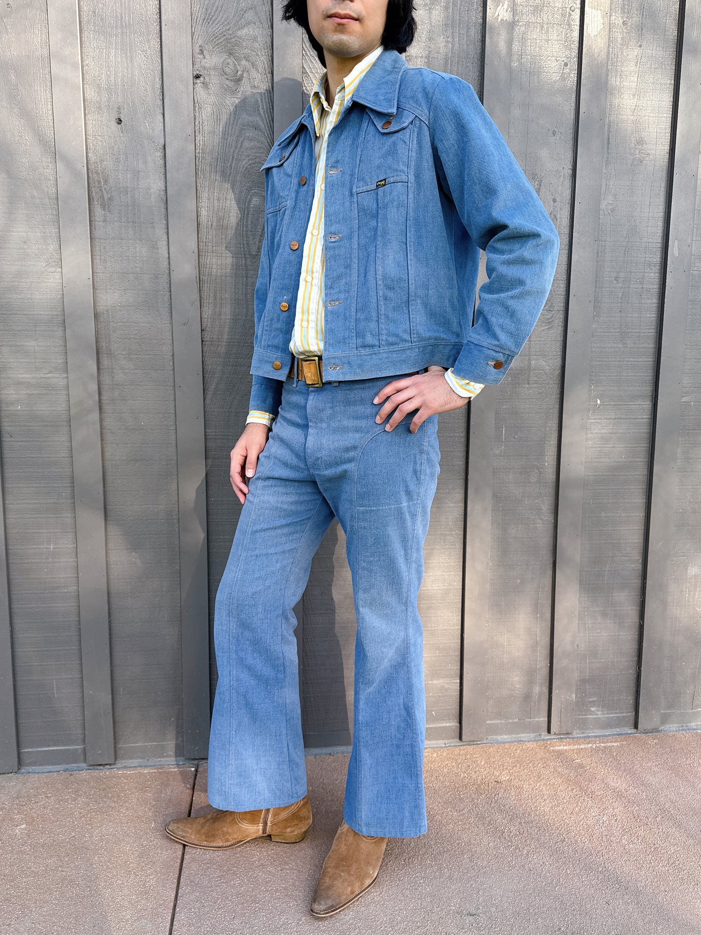 1970s Wrangler Denim Jacket + Flared Jeans Two-Piece Set