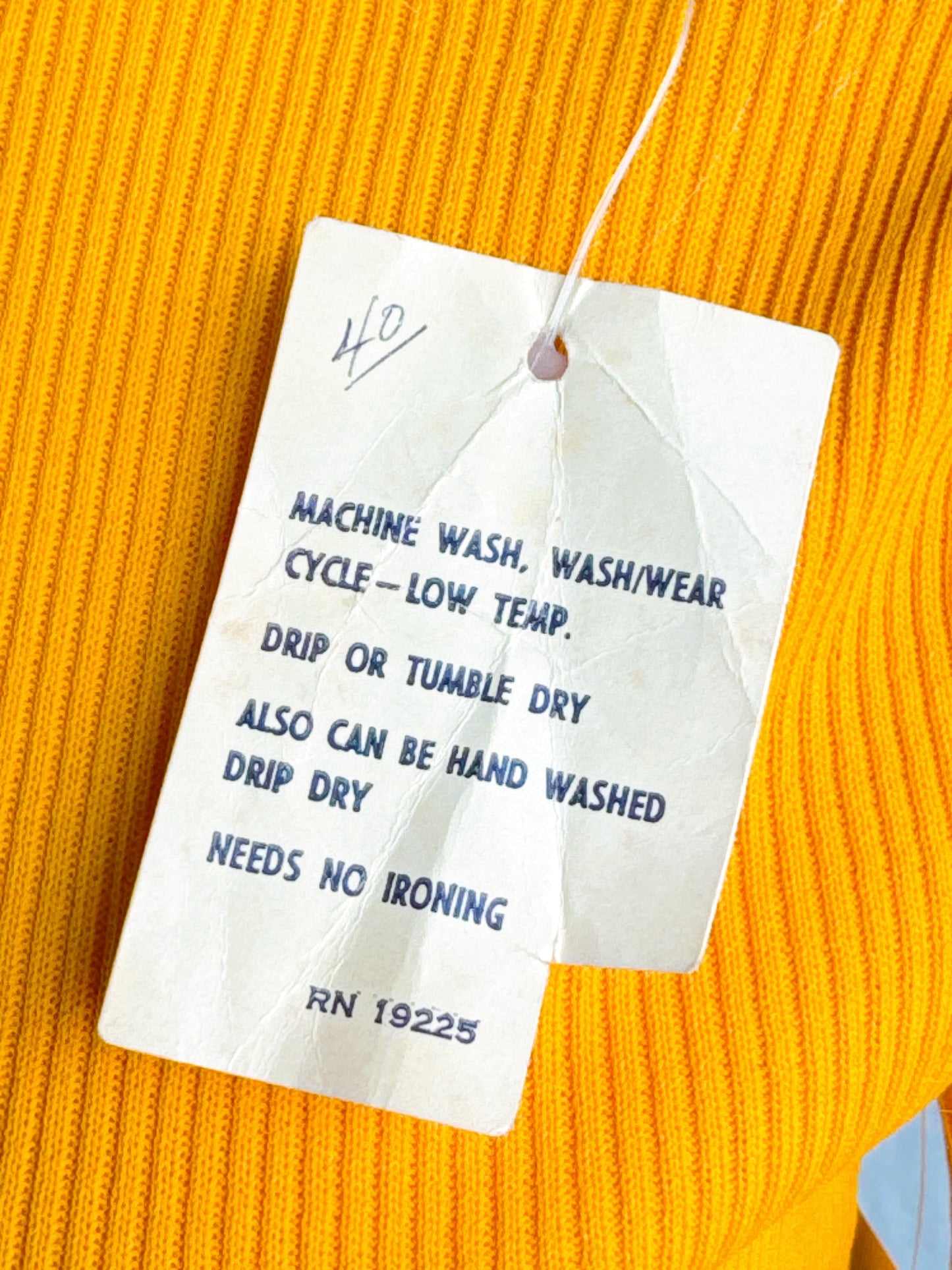 1970s Deadstock Mustard Rib Knit Top