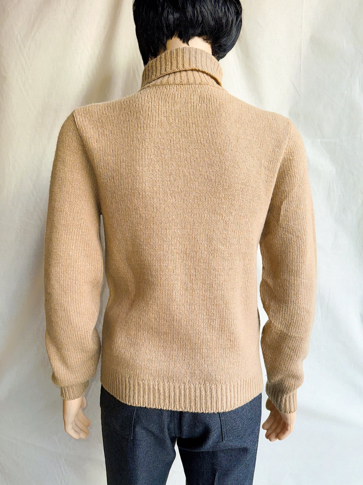 1970s Tan & Brown Knit & Suede Sweater
