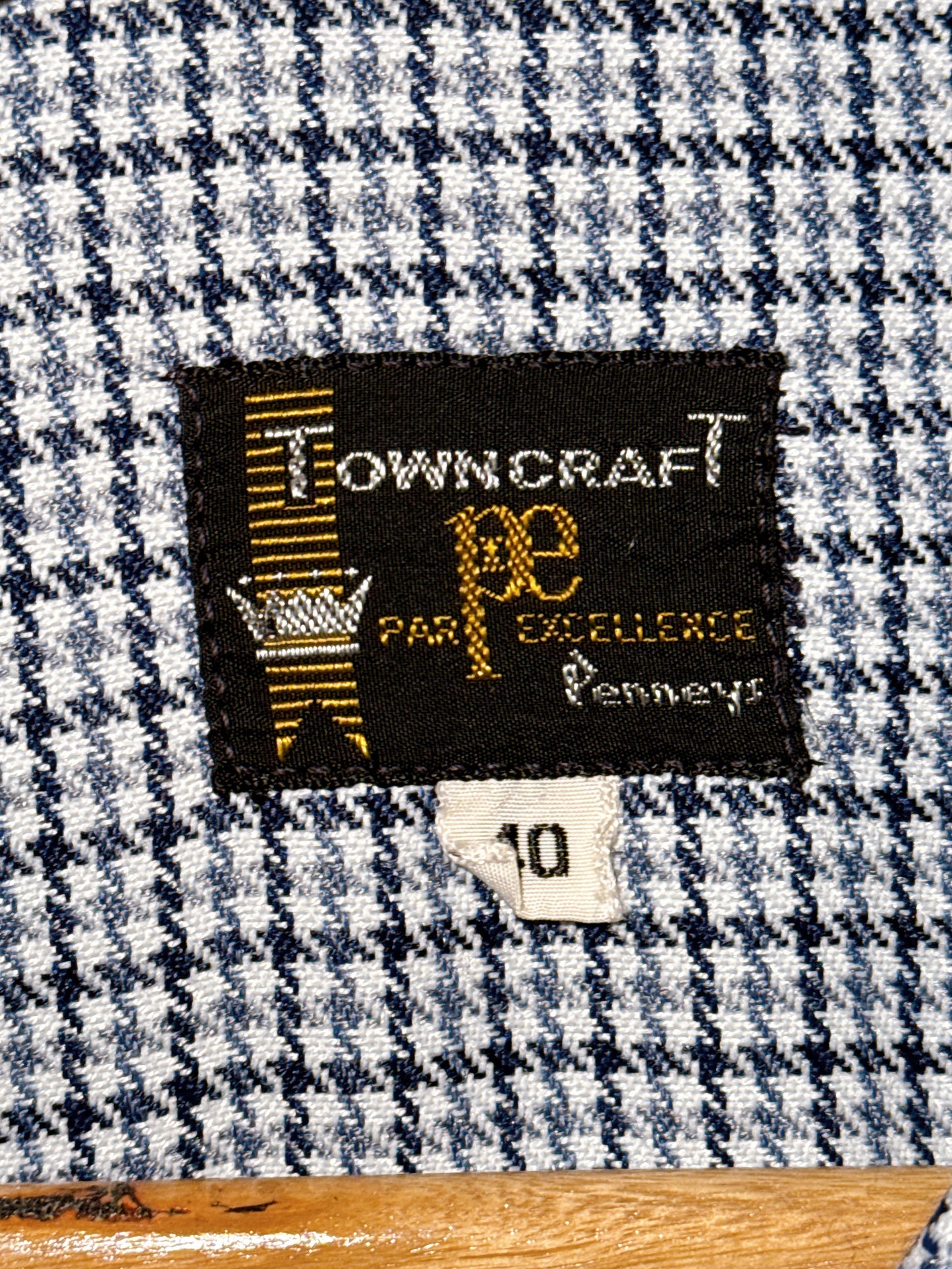 1970s Navy & Grey Houndstooth Leisure Set by JC Penney