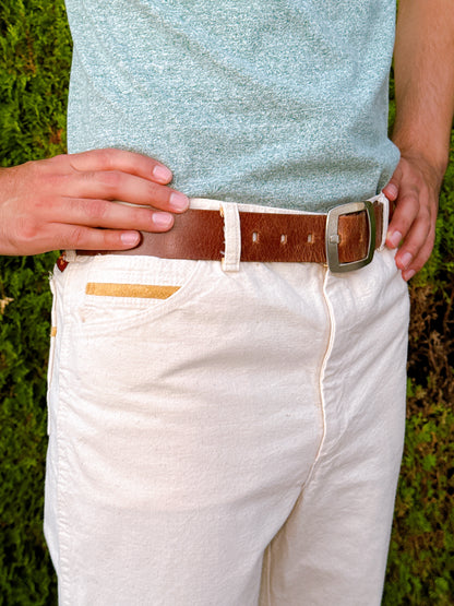 1970s Cream and Yellow Stripe Pocket Wrapid Transit by Wranglers Pants 34 x 32