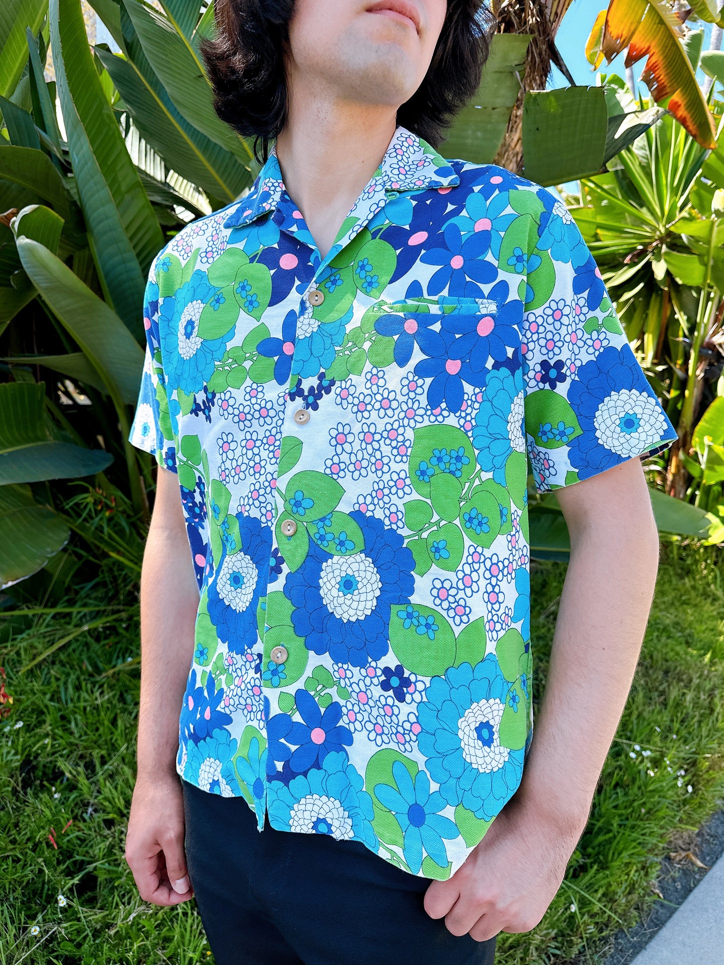 1960s Flower Power Hawaiian Shirt