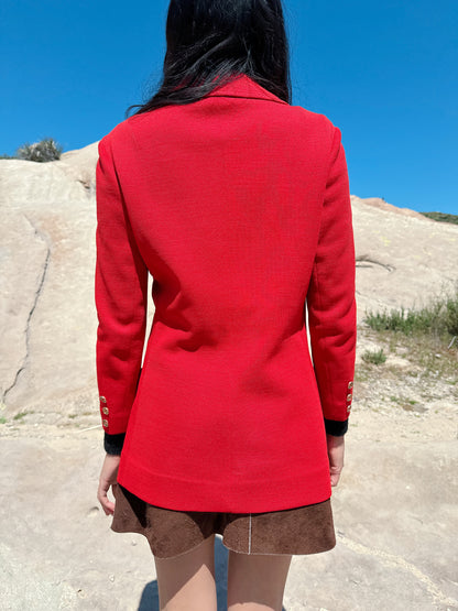 1970s Cherry Red Blazer Jacket by Act III