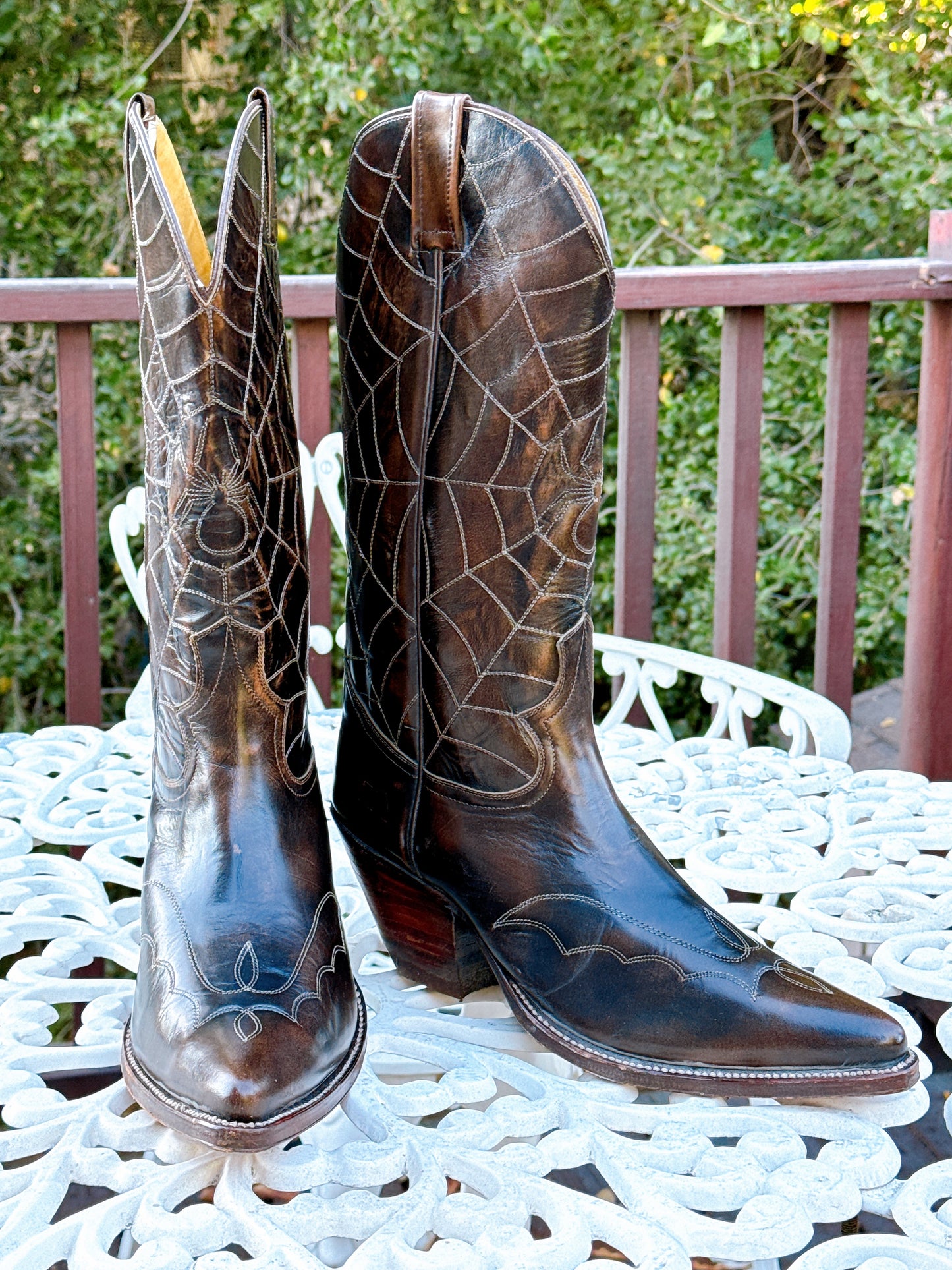 1970s Deadstock Spider Web Cowboy Boots Size Men’s 9.5 / Women’s 11