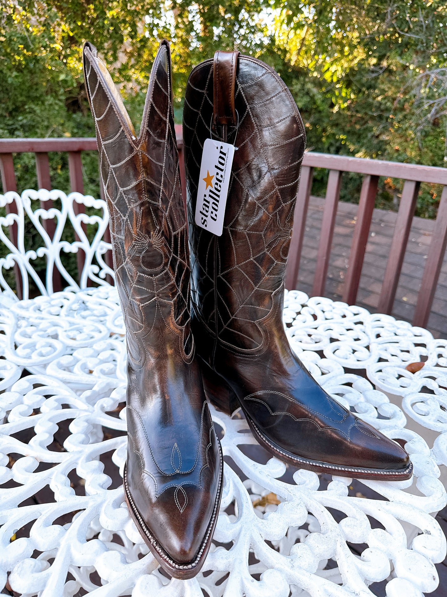 1970s Deadstock Spider Web Cowboy Boots Size Men’s 9.5 / Women’s 11