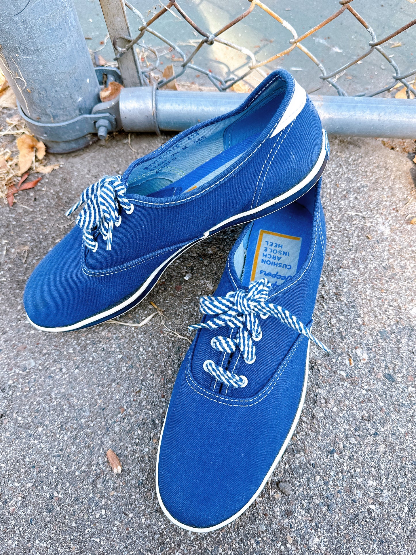 1960s Navy Canvas Super Jeepers Sneakers by Sears Size 7.5