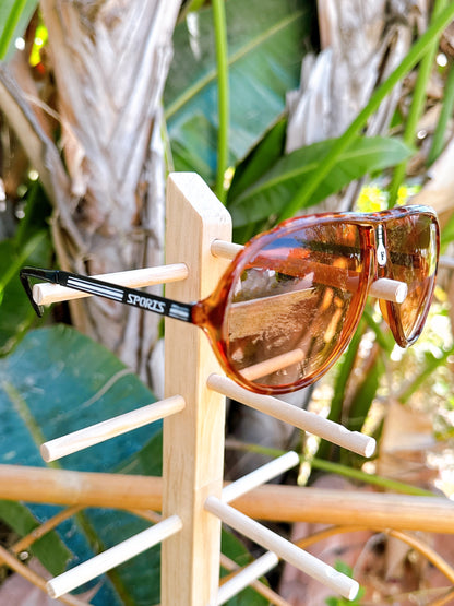 1980s Sports Tortoise Shell Aviator Sunglasses