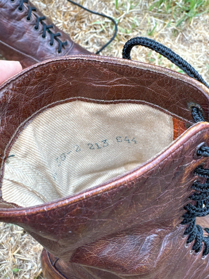 1900s Edwardian Antique Brown Leather Lace Up Boots Size 6