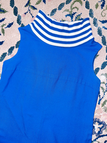 1960s Nautical Blue & White Romper