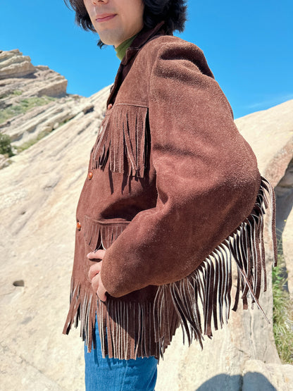 1970s Brown Fringe Suede Jacket