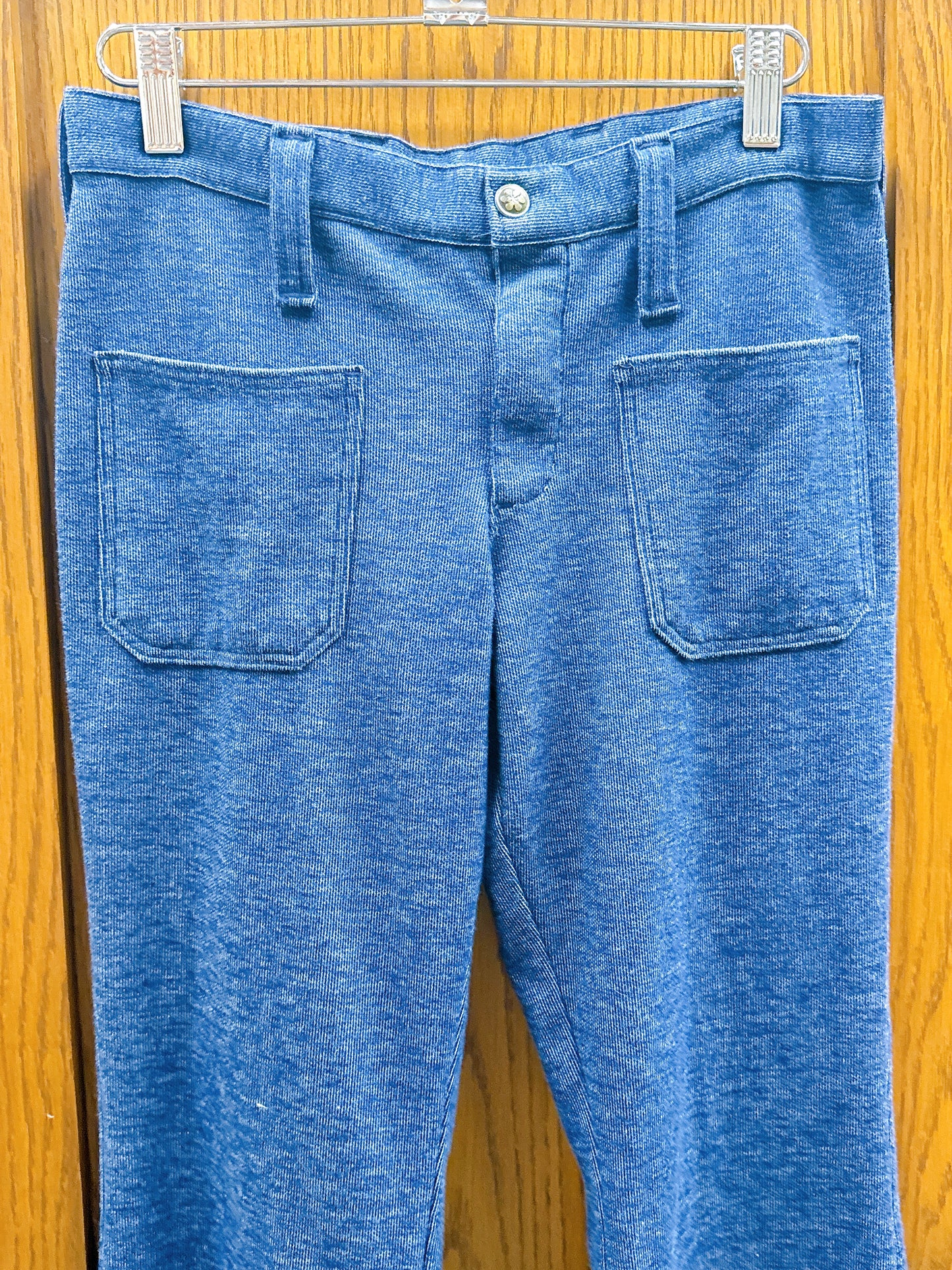 1970s Knit Denim Flares by Maverick