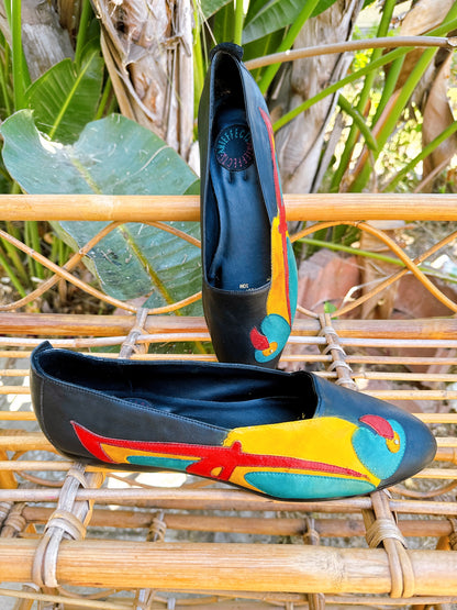 1980s Parrot Bird Novelty Flats